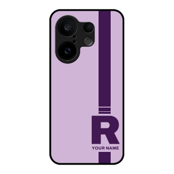 Vivo X200 FE 5G Custom Glass Phone Case - Simple Dual Tone Stripe With Name Design Vivo X200 FE 5G Custom Glass Phone Case - Simple Dual Tone Stripe With Name Design