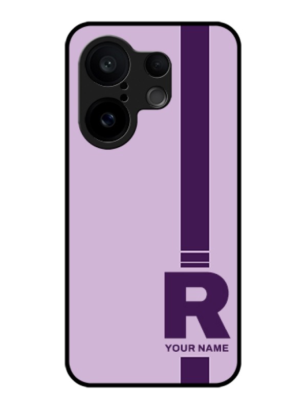 Custom Vivo X200 FE 5G Custom Glass Phone Case - Simple Dual Tone Stripe With Name Design