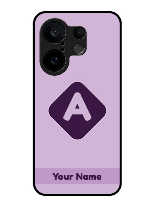 Custom Vivo X200 FE 5G Custom Glass Phone Case - Custom Letter In Curved Badge Design