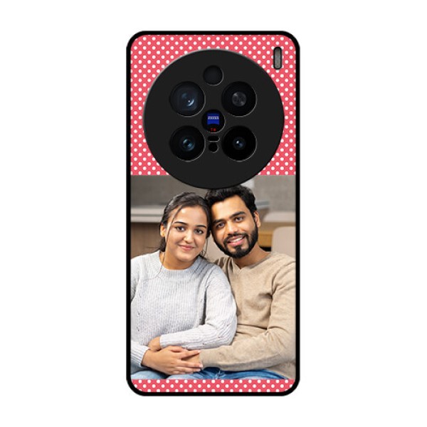 Vivo X200 Pro 5G Custom Glass Phone CaseWhite Dotted Design