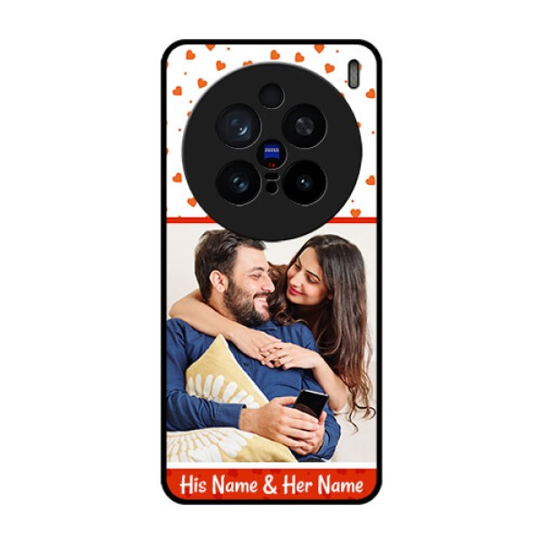 Vivo X200 Pro 5G Custom Glass Phone CaseOrange Love Symbol Design