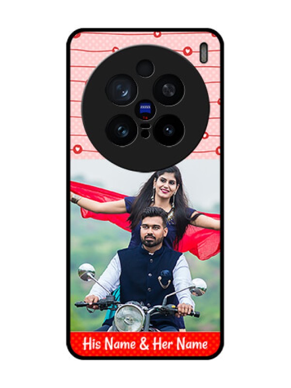 Custom Vivo X200 Pro 5G Custom Glass Phone CaseRed Pattern Case Design