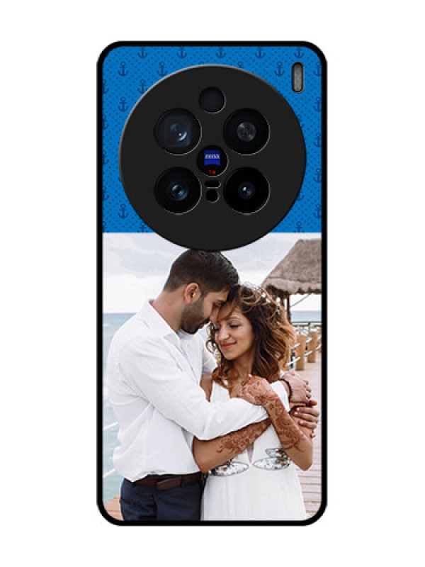 Custom Vivo X200 Pro 5G Custom Glass Phone CaseBlue Anchors Design