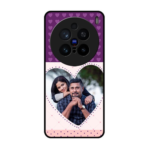 Vivo X200 Pro 5G Custom Glass Phone CaseViolet Love Dots Design