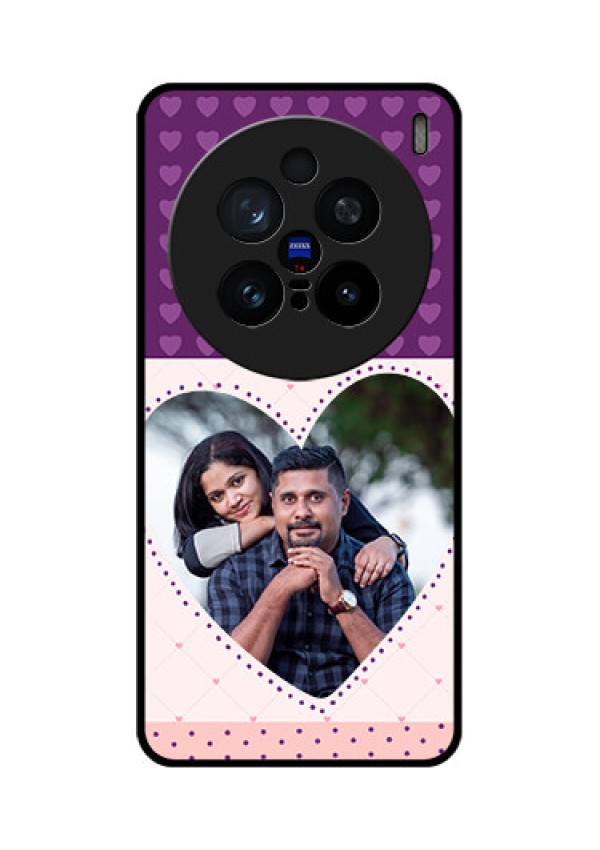 Vivo X200 Pro 5G Custom Glass Phone CaseViolet Love Dots Design