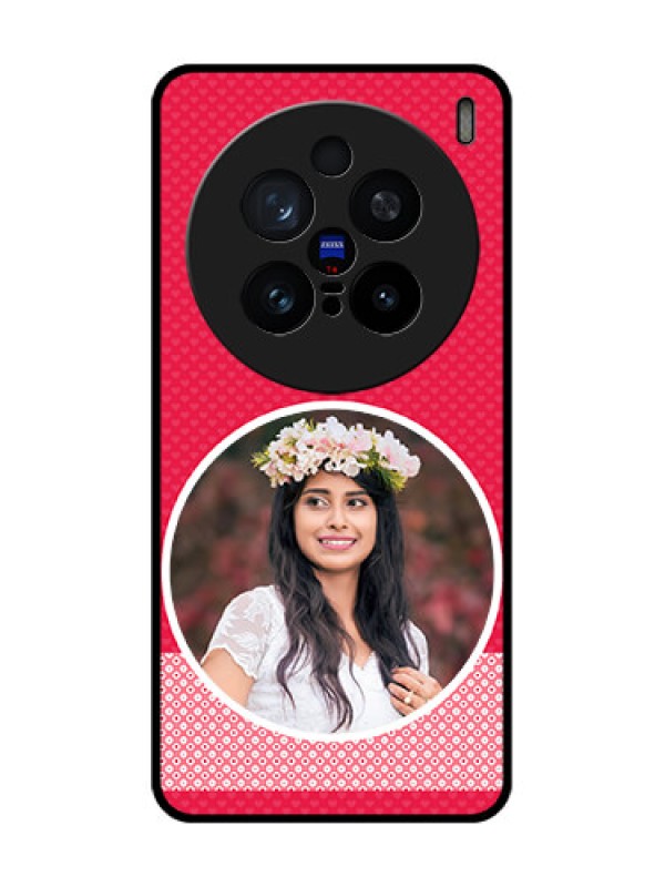 Custom Vivo X200 Pro 5G Custom Glass Phone CasePink Color Pattern Design