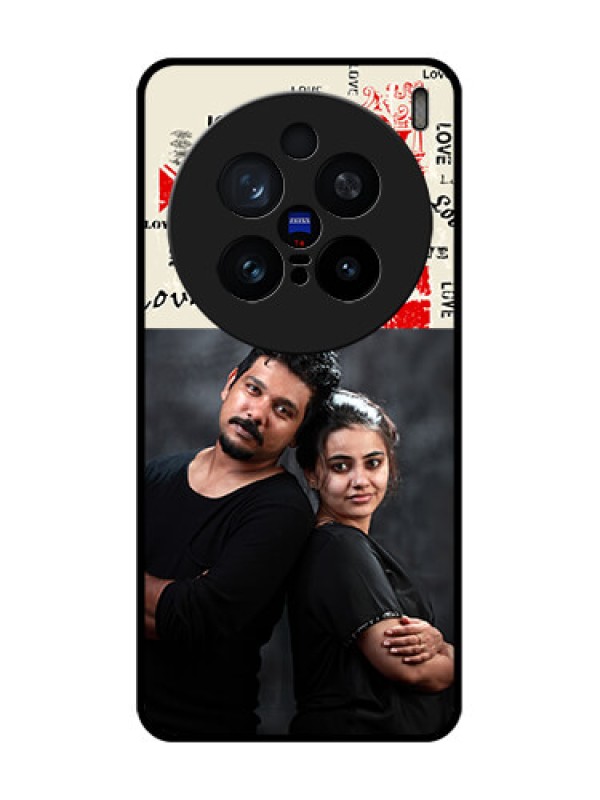 Custom Vivo X200 Pro 5G Custom Glass Phone CaseTrendy Love Design Case