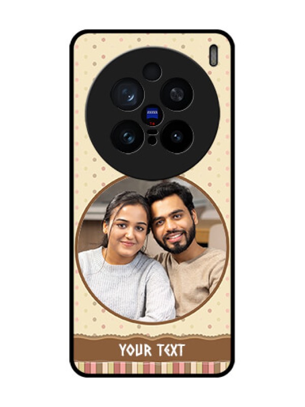 Custom Vivo X200 Pro 5G Custom Glass Phone CaseBrown Dotted Mobile Case Design