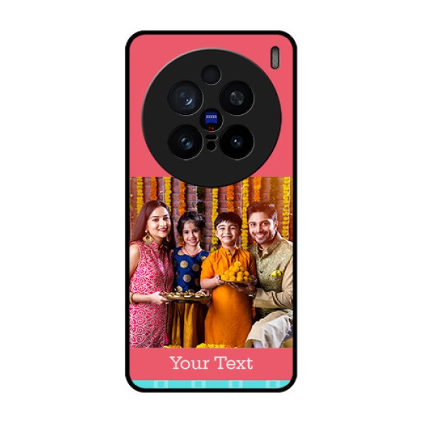 Vivo X200 Pro 5G Custom Glass Phone CasePeach and Blue Color Design