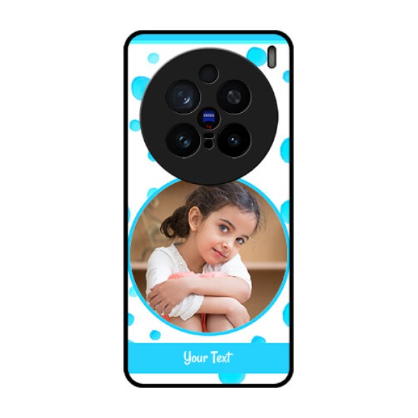Vivo X200 Pro 5G Custom Glass Phone CaseBlue Bubbles Pattern Design