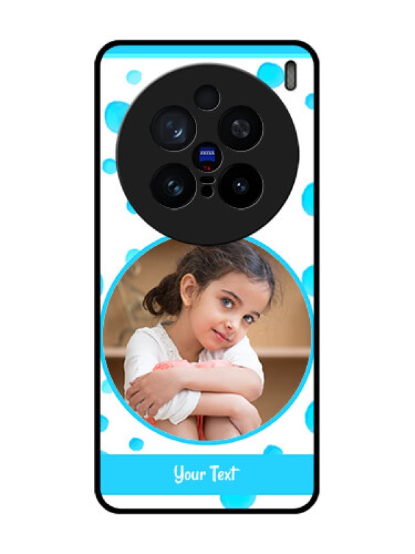 Custom Vivo X200 Pro 5G Custom Glass Phone CaseBlue Bubbles Pattern Design