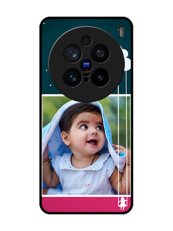 Custom Vivo X200 Pro 5G Custom Glass Phone CaseCute Girl With Cloud Design