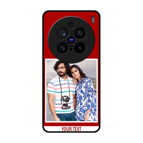 Vivo X200 Pro 5G Custom Glass Phone CaseRed Color Design