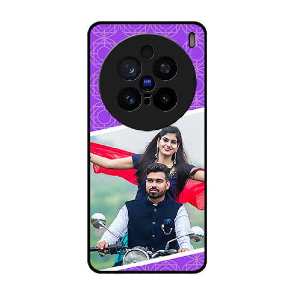 Vivo X200 Pro 5G Custom Glass Phone CaseViolet Color Pattern Design