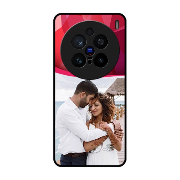 Vivo X200 Pro 5G Custom Glass Phone CaseRed Abstract Design