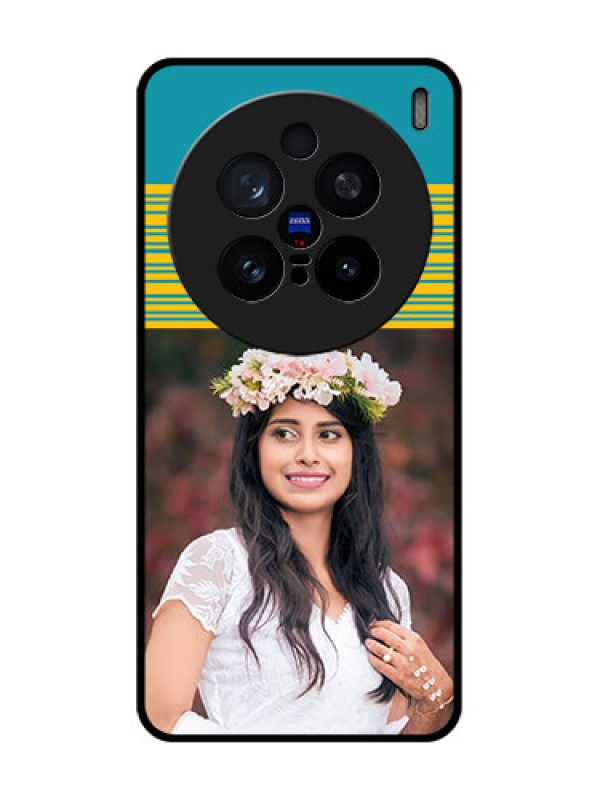 Custom Vivo X200 Pro 5G Custom Glass Phone CaseYellow and Blue Design