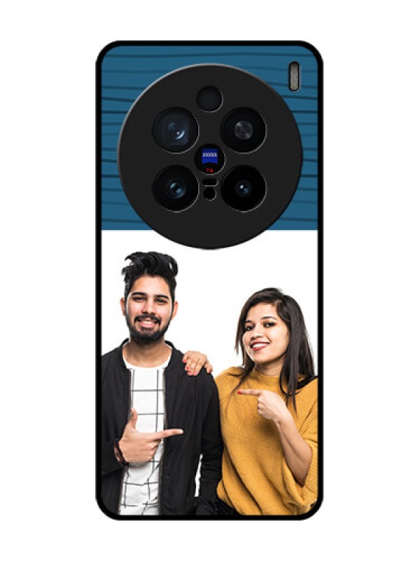 Custom Vivo X200 Pro 5G Custom Glass Phone CaseBlue Pattern Cover Design