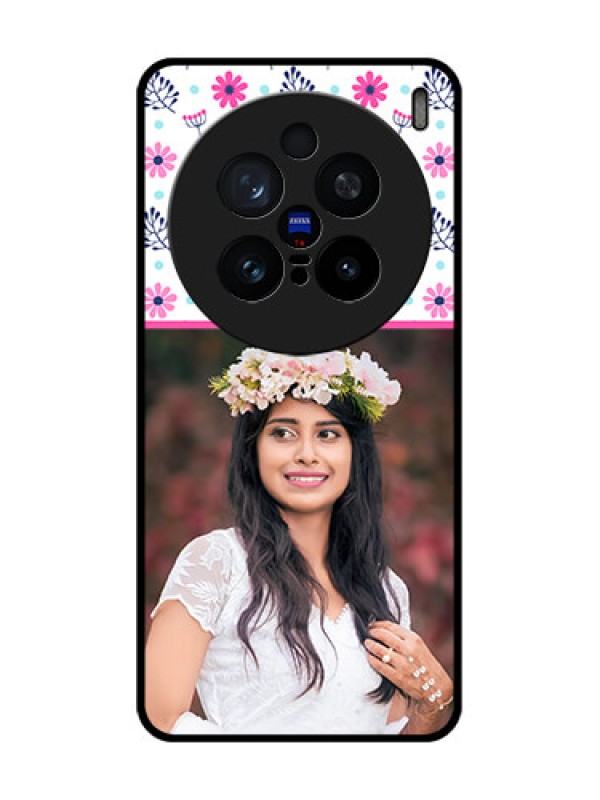 Custom Vivo X200 Pro 5G Custom Glass Phone CaseColorful Flower Design