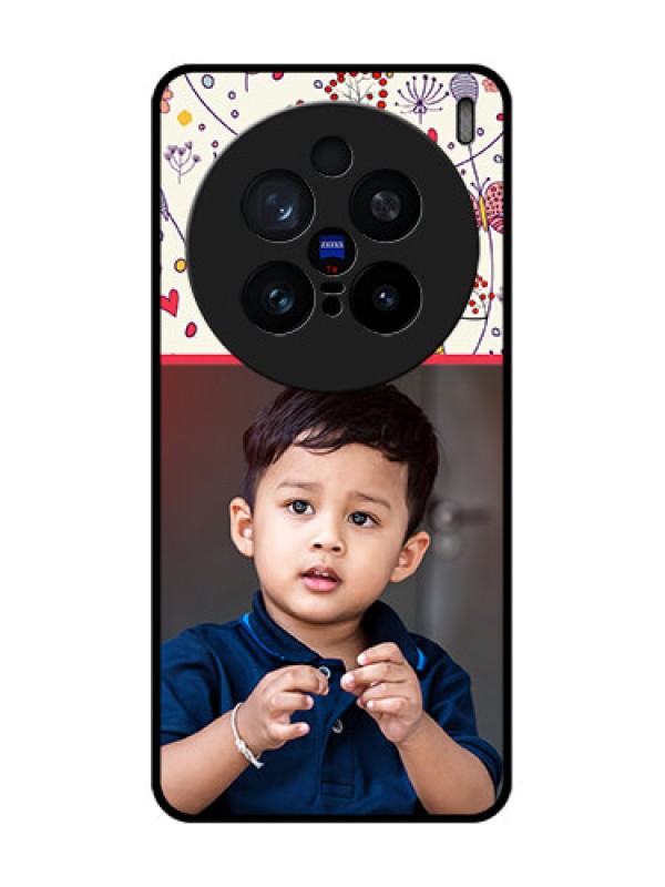 Custom Vivo X200 Pro 5G Custom Glass Phone CasePremium Floral Design