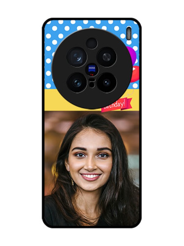 Custom Vivo X200 Pro 5G Custom Glass Phone CaseHappy Birthday Design