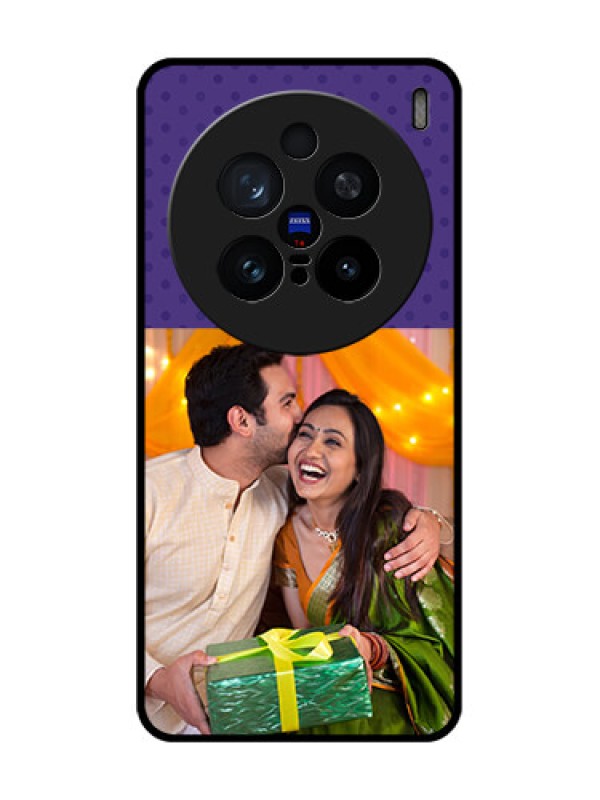 Custom Vivo X200 Pro 5G Custom Glass Phone CaseViolet Colored Pattern Design