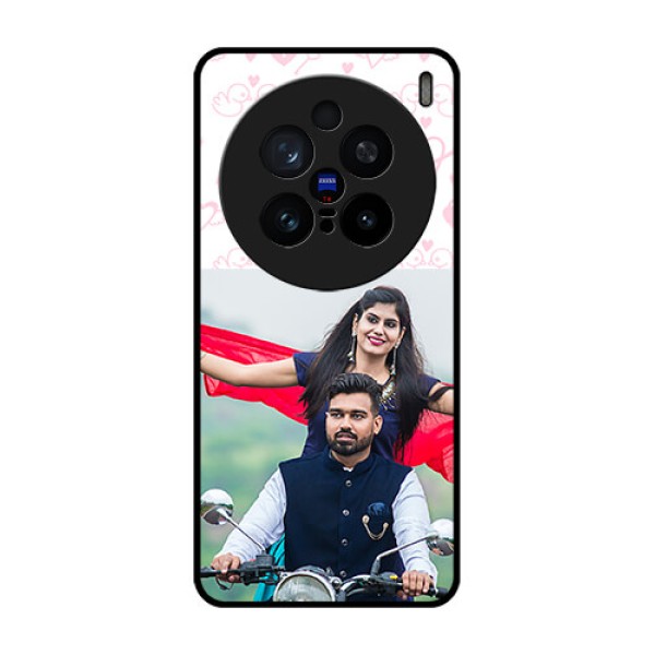Vivo X200 Pro 5G Custom Glass Phone CasePink Flying Heart Design