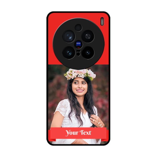 Vivo X200 Pro 5G Custom Glass Phone CaseSimple Red Color Design