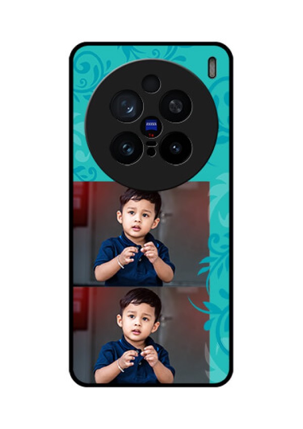 Vivo X200 Pro 5G Custom Glass Phone CaseWith Photo And Green Floral Design