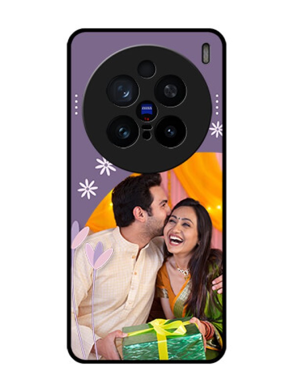 Custom Vivo X200 Pro 5G Custom Glass Phone CaseLavender Flowers Design