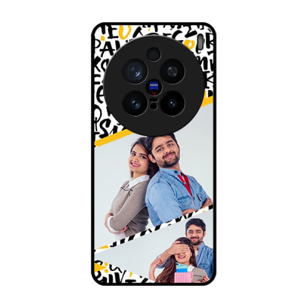 Vivo X200 Pro 5G Custom Glass Phone CaseLetters Pattern Design
