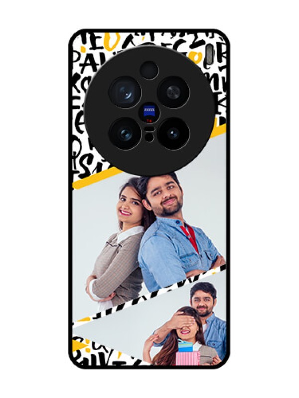 Custom Vivo X200 Pro 5G Custom Glass Phone CaseLetters Pattern Design