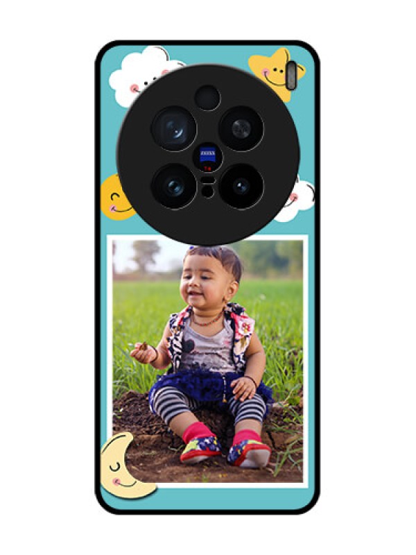 Custom Vivo X200 Pro 5G Custom Glass Phone CaseSmiley Kids Stars Design