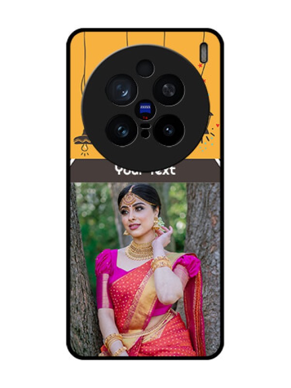 Custom Vivo X200 Pro 5G Custom Glass Phone CaseWith Family Picture And Icons