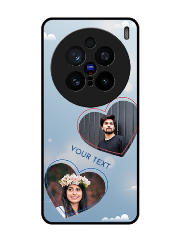 Custom Vivo X200 Pro 5G Custom Glass Phone CaseBlue Color Couple Design