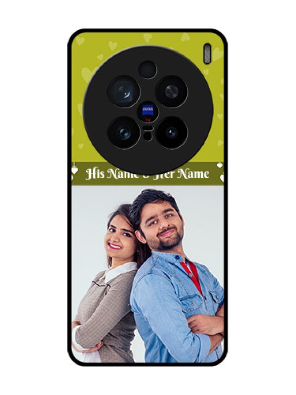 Custom Vivo X200 Pro 5G Custom Glass Phone CaseYou and Me Heart Design