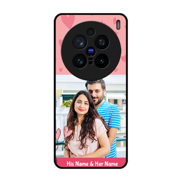 Vivo X200 Pro 5G Custom Glass Phone CaseLove Design Peach Color