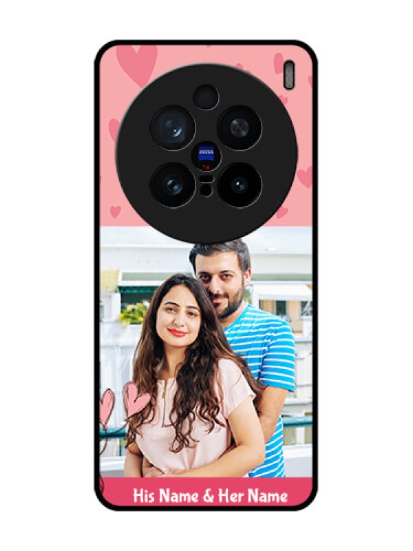 Custom Vivo X200 Pro 5G Custom Glass Phone CaseLove Design Peach Color