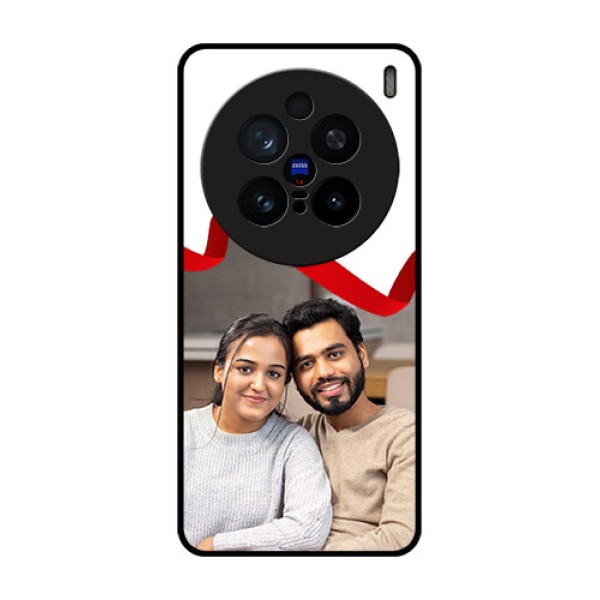 Vivo X200 Pro 5G Custom Glass Phone CaseRed Ribbon Frame Design