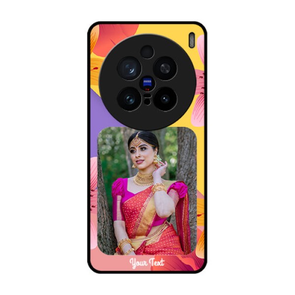 Vivo X200 Pro 5G Custom Glass Phone Case3 Image With Vintage Floral Design Vivo X200 Pro 5G Custom Glass Phone Case3 Image With Vintage Floral Design
