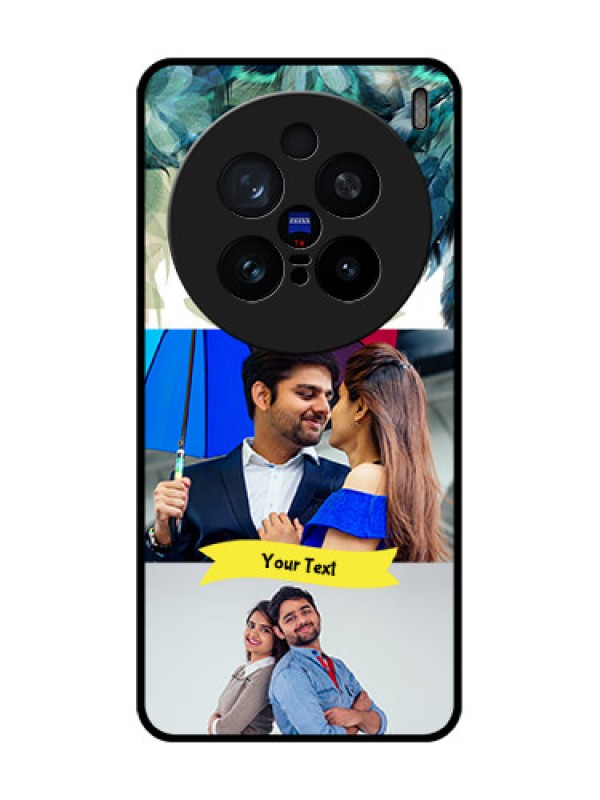 Custom Vivo X200 Pro 5G Custom Glass Phone CaseImage With Boho Peacock Feather Design