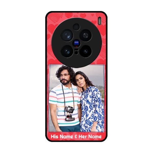 Vivo X200 Pro 5G Custom Glass Phone CaseWith Red Heart Symbols Design Vivo X200 Pro 5G Custom Glass Phone CaseWith Red Heart Symbols Design