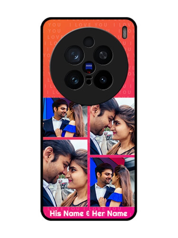 Custom Vivo X200 Pro 5G Custom Glass Phone CaseI Love You Pink Design