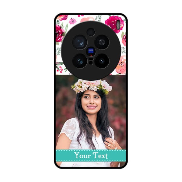 Vivo X200 Pro 5G Custom Glass Phone CaseWater Colors Floral Design