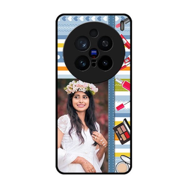 Vivo X200 Pro 5G Custom Glass Phone CaseMakeup Icons Design