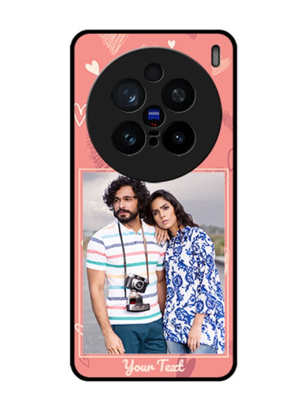 Custom Vivo X200 Pro 5G Custom Glass Phone CaseLove Doodle Art Design