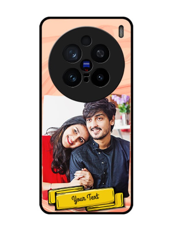 Custom Vivo X200 Pro 5G Custom Glass Phone CaseMarble Texture Design