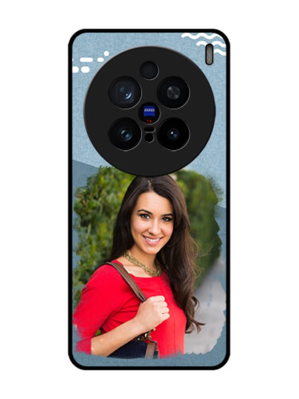 Custom Vivo X200 Pro 5G Custom Glass Phone CaseGrunge Line Art Design