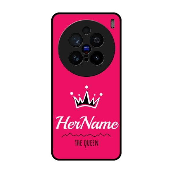 Vivo X200 Pro 5G Custom Glass Phone CaseQueen With Name Design Vivo X200 Pro 5G Custom Glass Phone CaseQueen With Name Design