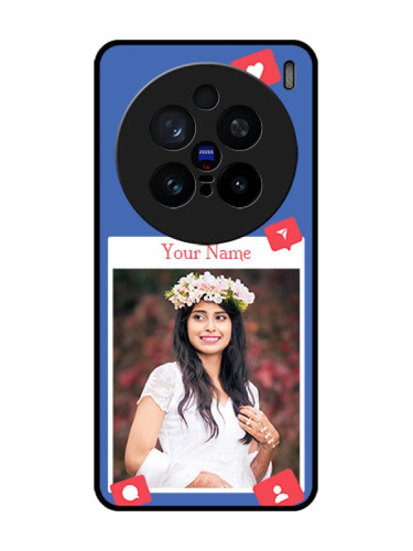 Custom Vivo X200 Pro 5G Custom Glass Phone CaseLike Share And Comment Design