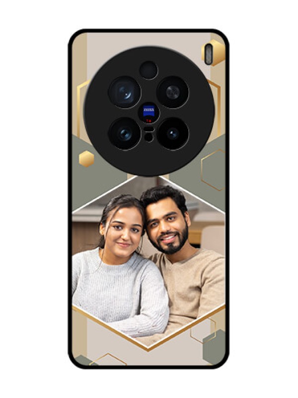 Custom Vivo X200 Pro 5G Custom Glass Phone CaseStylish Hexagon Pattern Design